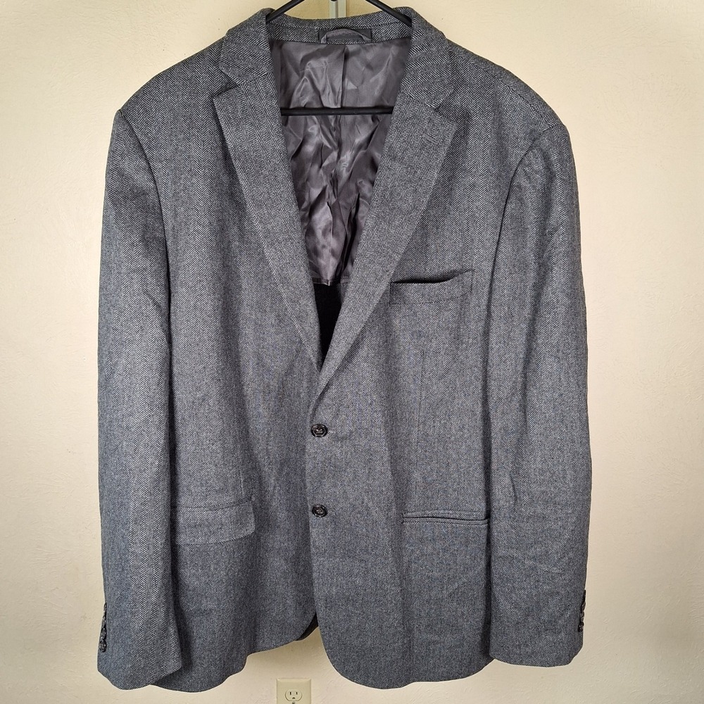 Chaps Ralph Lauren Sport Coat Wool Cashmere Herringbone Two Button Blazer 48L